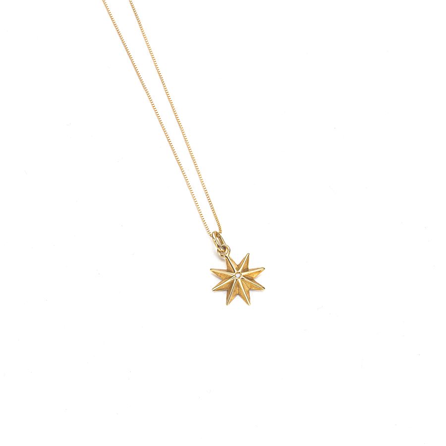 Ciondolo 'Stella' in oro giallo con diamante STELLA DEI VENTI | CD STE BIG PTAU18G CT.0,01